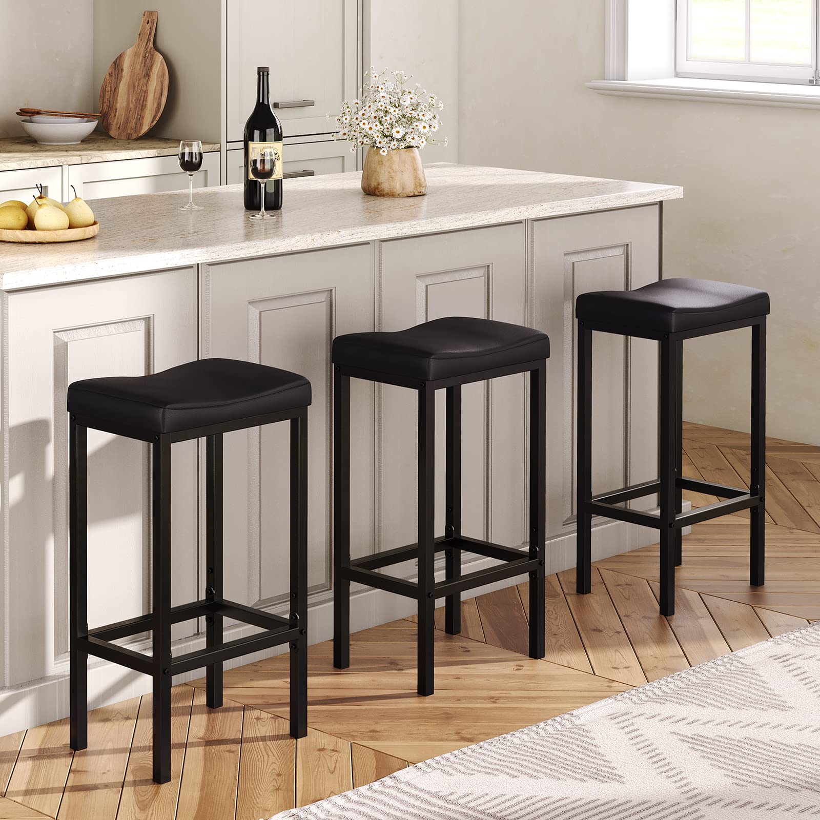 hoobro-bar-stools-lot-2-tabourets-bar-noirs-selle image 4