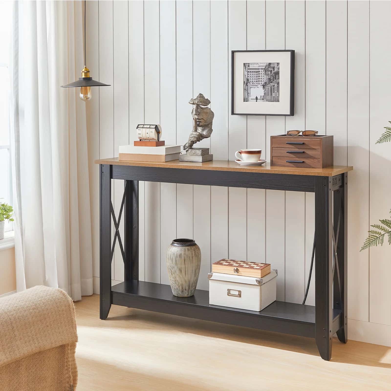 hoobro-console-table-d-entr-e-prises-usb-marron image 5
