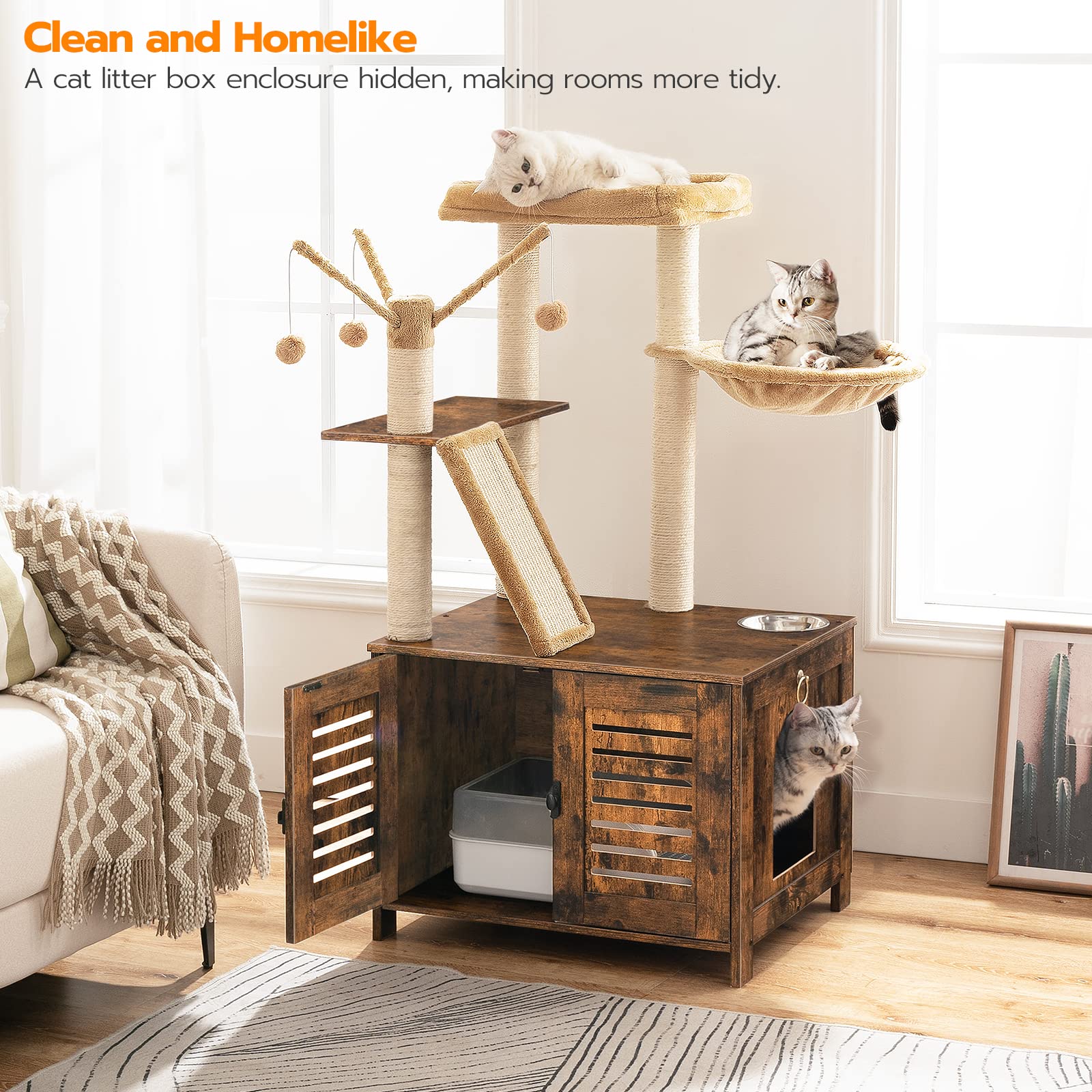 hoobro-pet-furniture-arbre-chat-marron-liti-re-hamac image 6