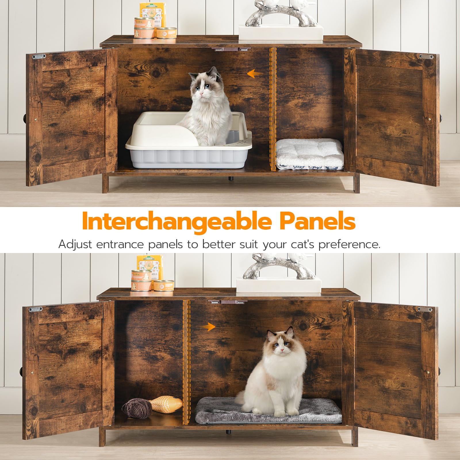 hoobro-pet-furniture-meuble-liti-re-chat-marron-cach image 7