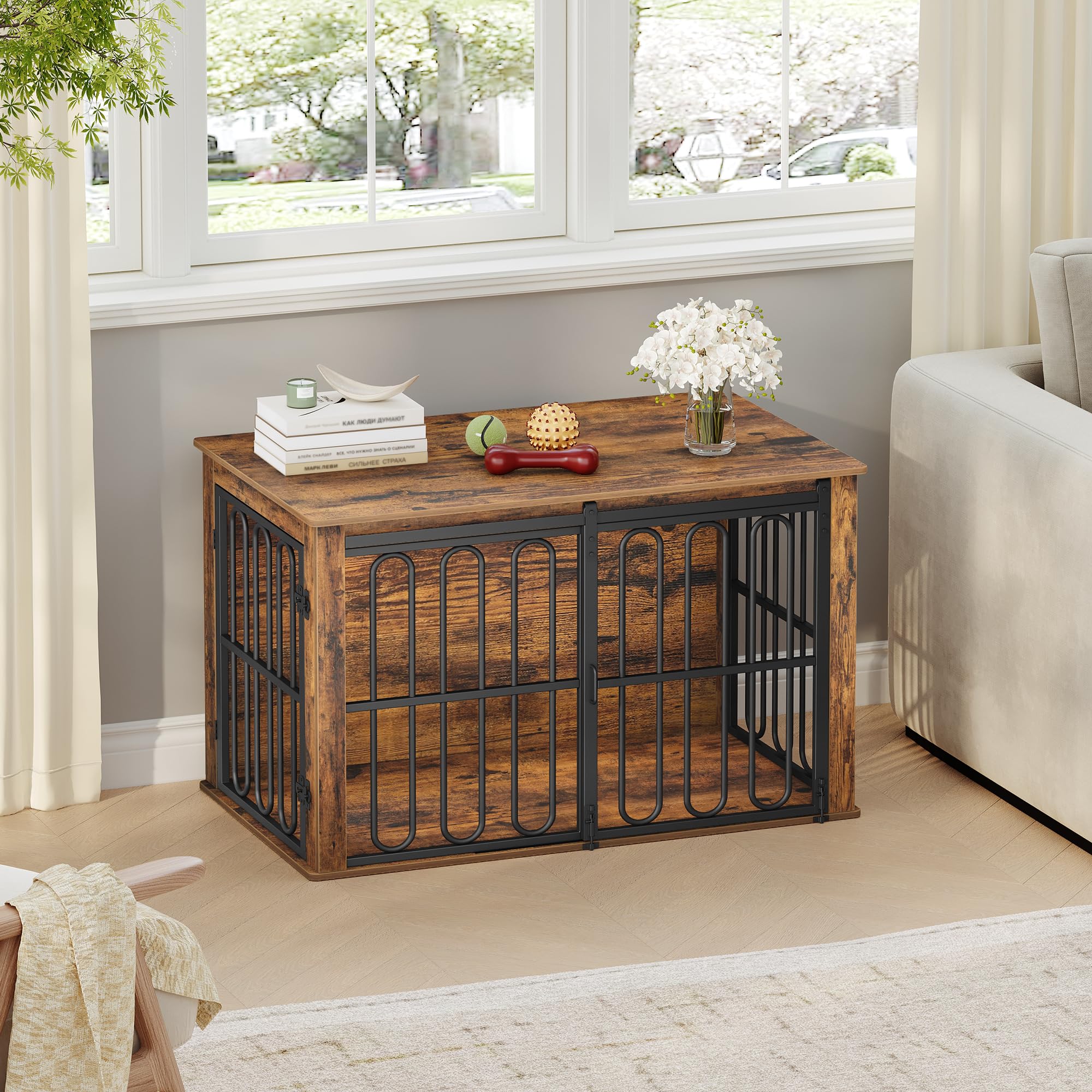 hexcelen-cage-chien-marron-100-cm-table-d-appoint image 7