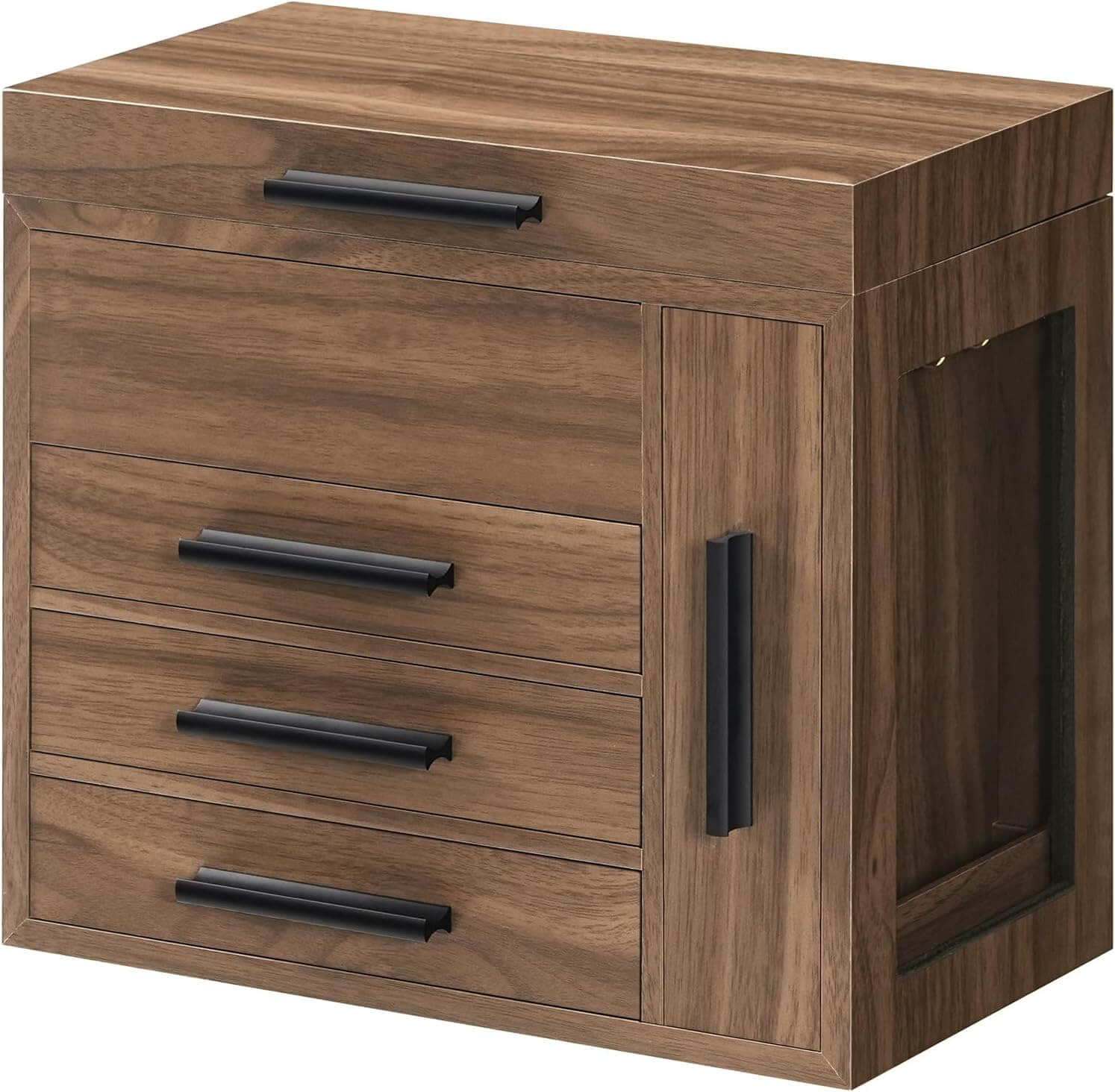 hoobro-jewelry-boxes-bo-te-bijoux-bois-noyer-miroir image 3