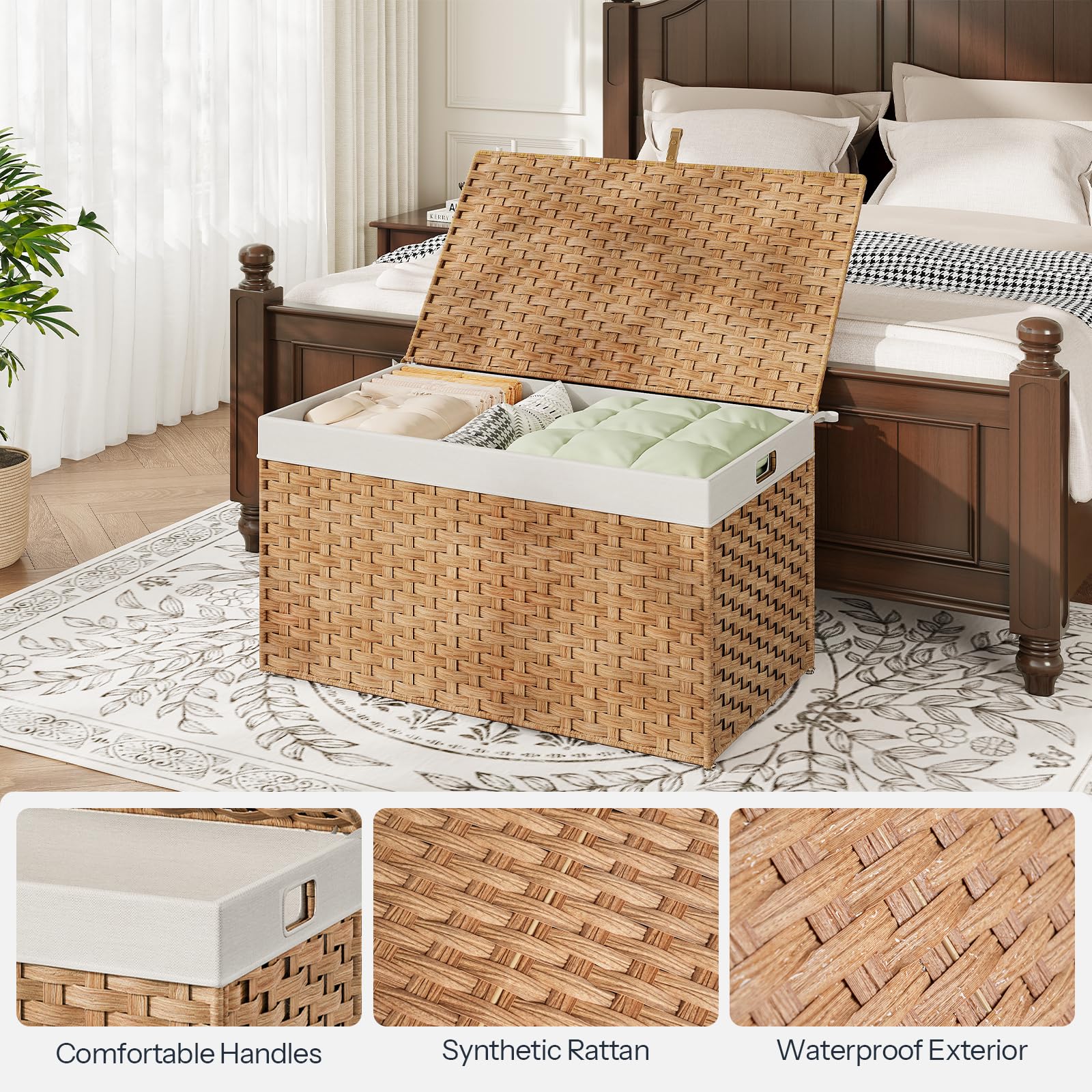 hoobro-storage-baskets-panier-rangement-160l-naturel-avec-couvercle image 6