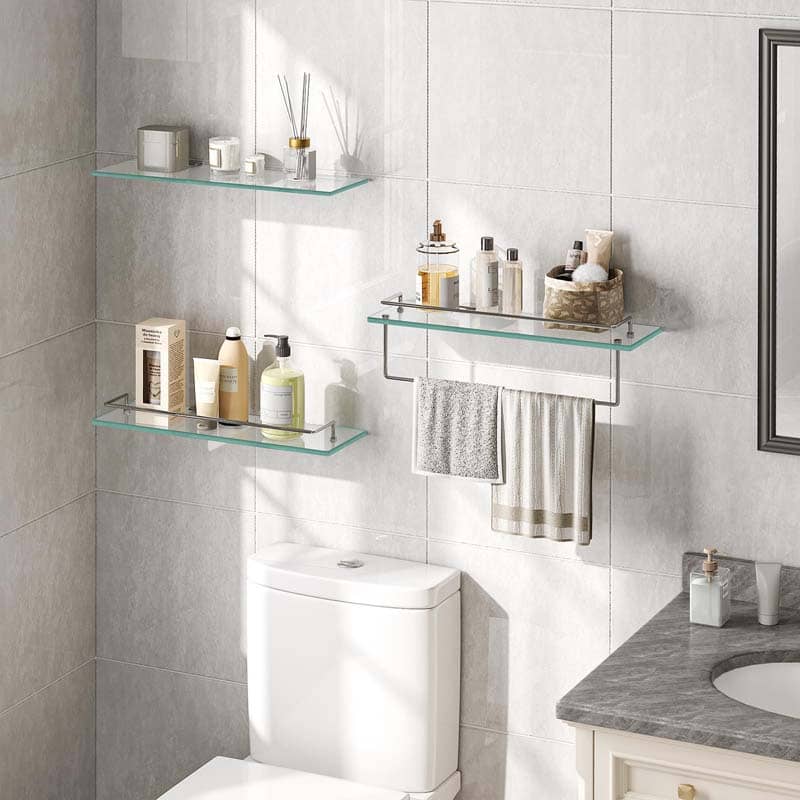 hoobro-bathroom-furniture-tag-re-murale-verre-lot-2-argent image 2