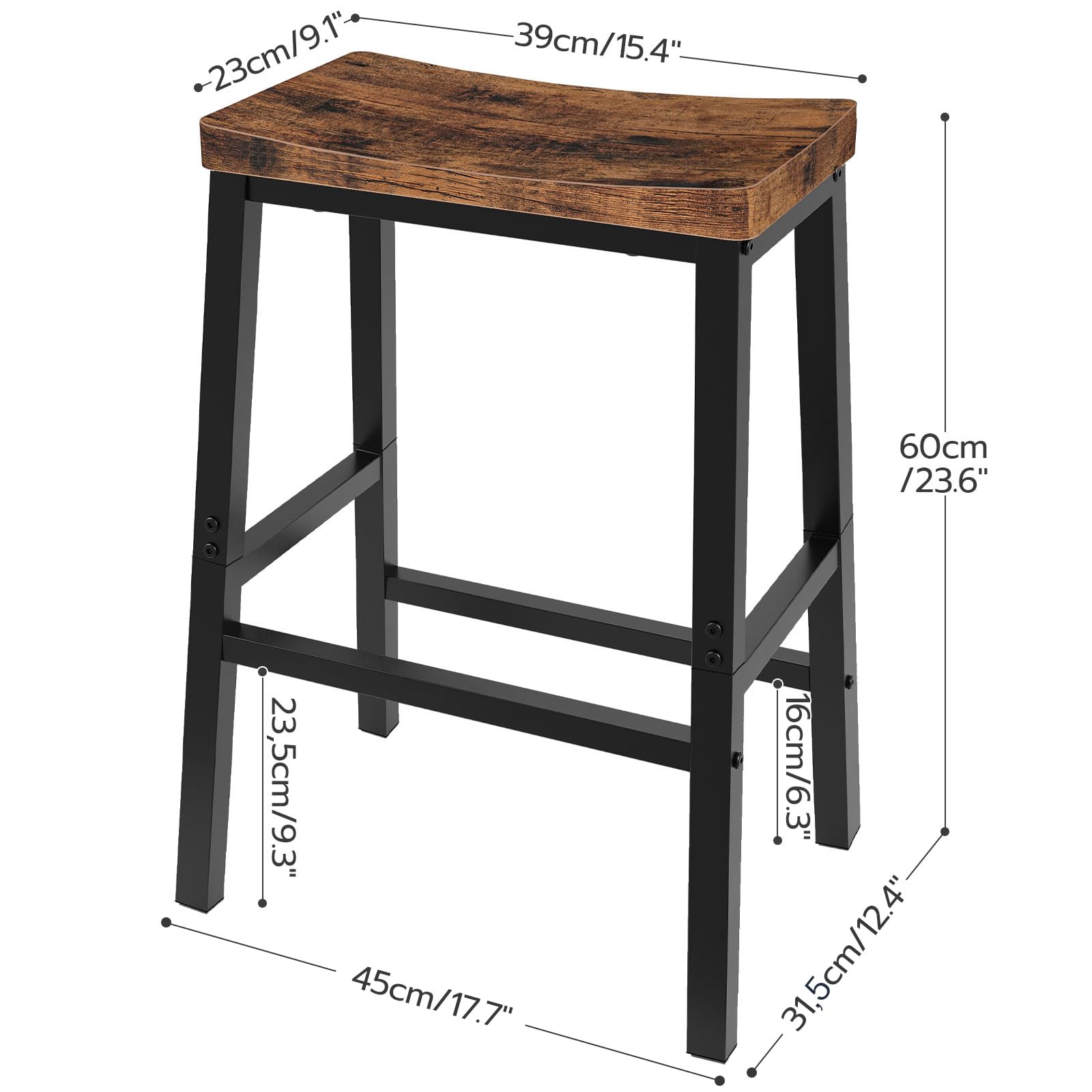 hoobro-bar-stools-tabouret-bar-selle-marron-lot-de-2 image 4