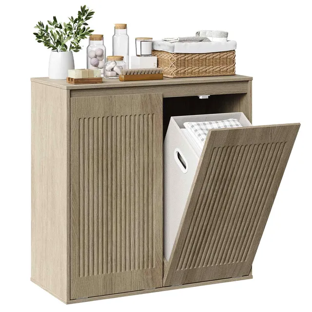 hoobro-panier-linge-double-basculant-greige image 1