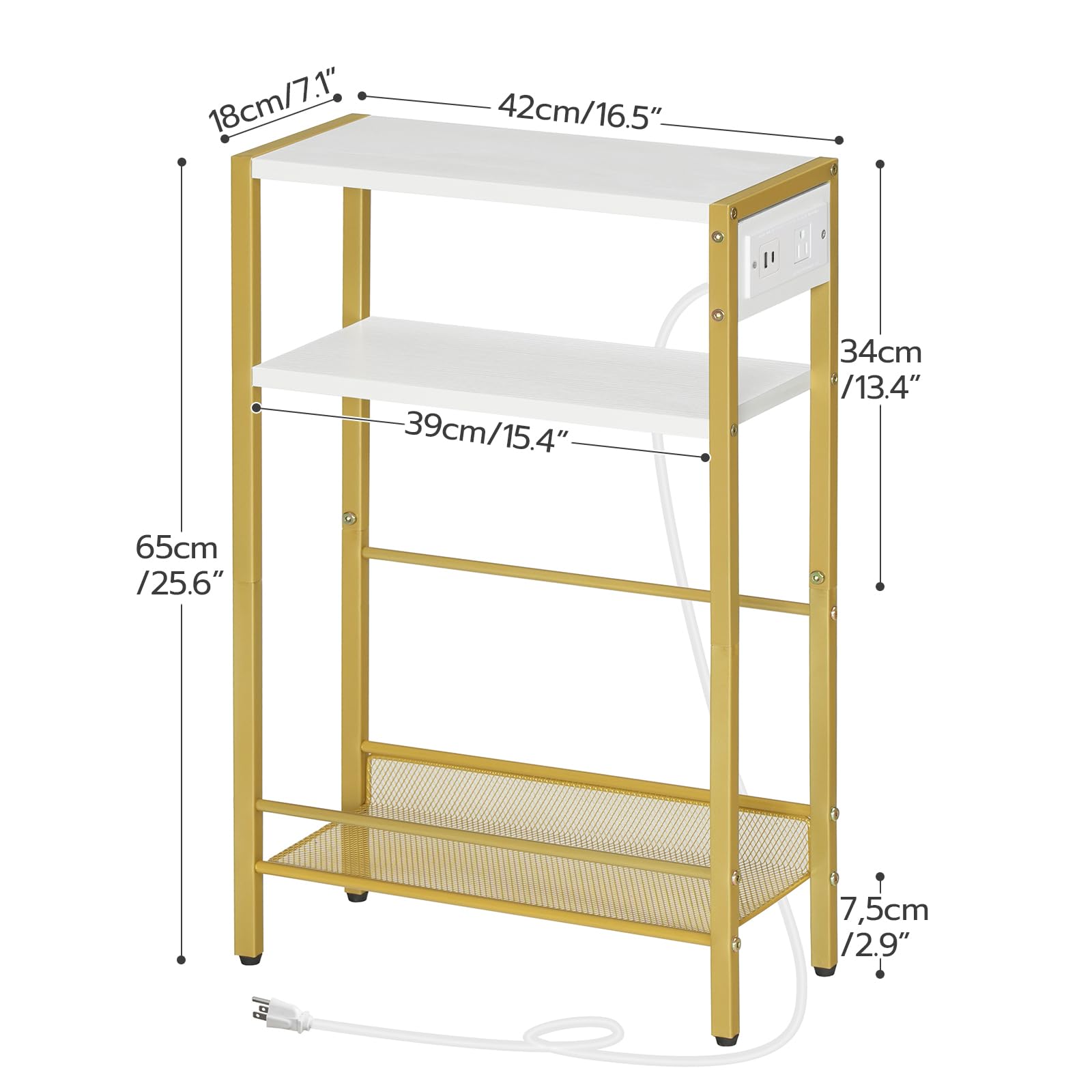 hoobro-dw102ubz01-table-d-appoint-blanche-dor-e-avec-prise image 4