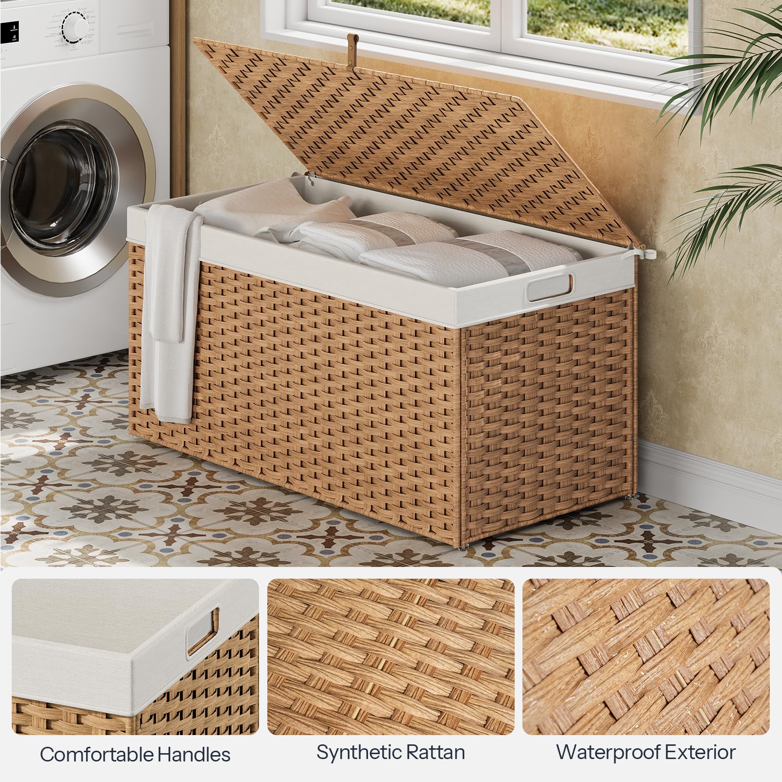 hoobro-panier-osier-200l-coffre-rangement-naturel-couvercle image 6