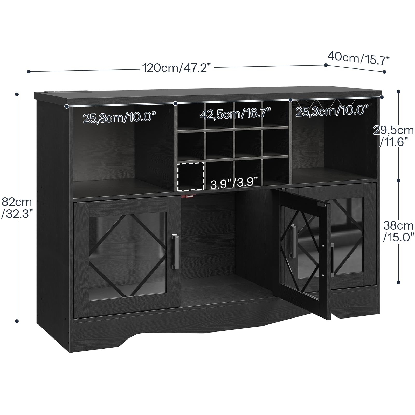 hoobro-beverage-counters-meuble-bar-noir-led-12-bouteilles image 1
