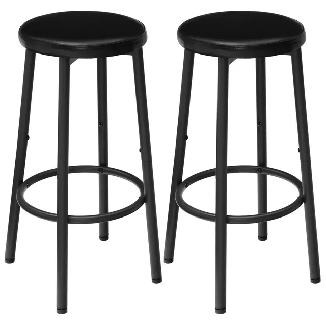hoobro-bar-stools-tabouret-bar-rond-noir-lot-de-2-repose-pied image 1