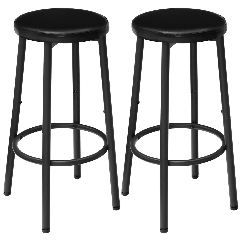 hoobro-bar-stools-tabouret-bar-rond-noir-lot-de-2-repose-pied image 1