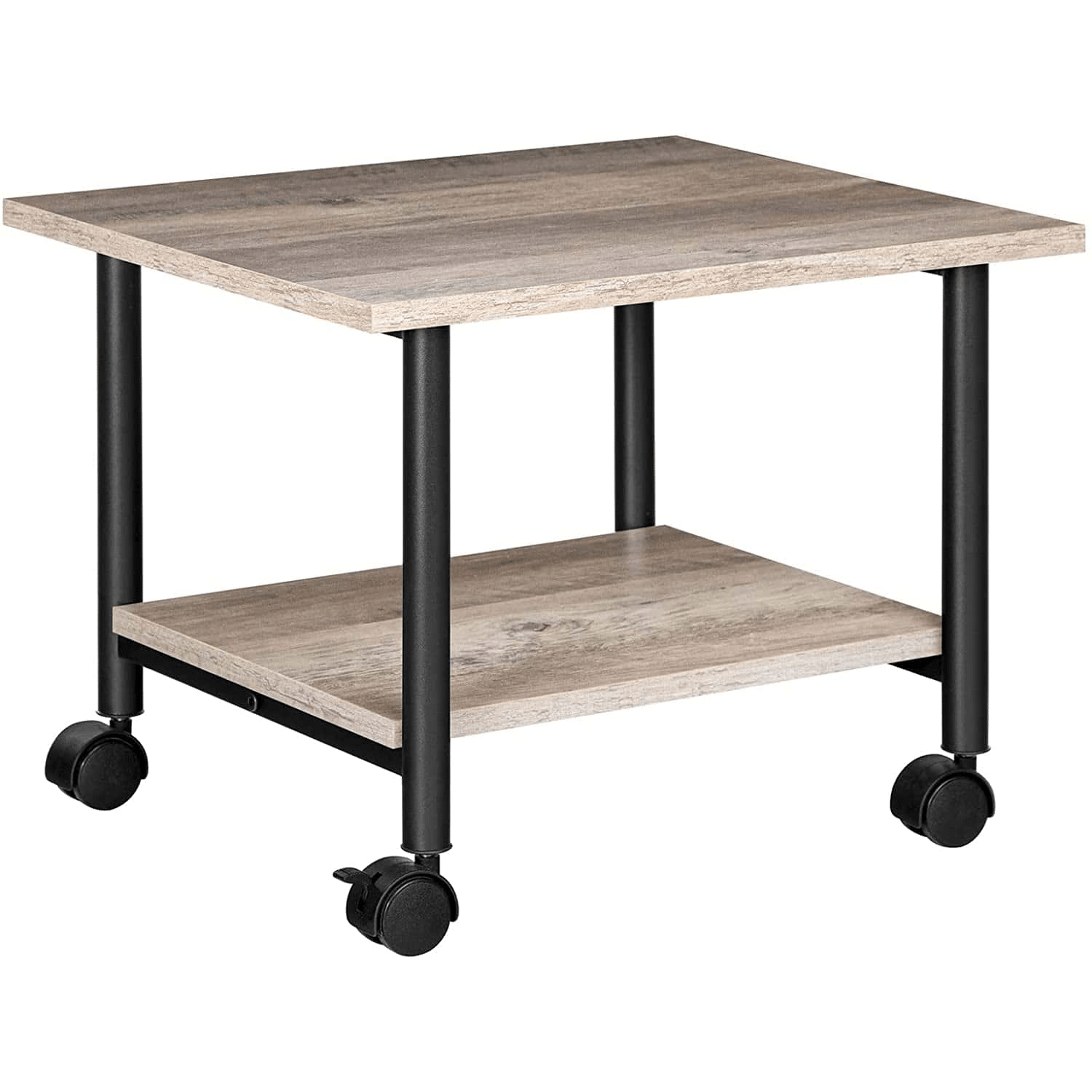 hoobro-support-imprimante-2-niveaux-desserte-greige-industriel image 1