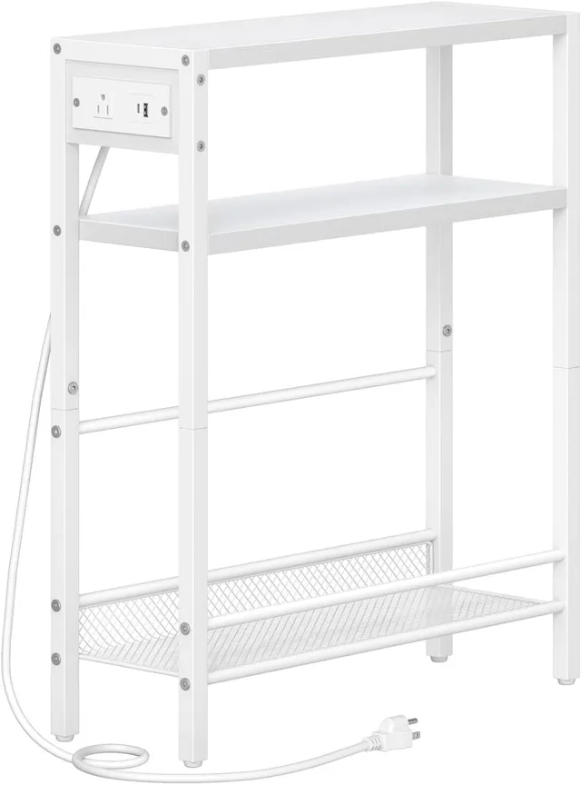 hoobro-wt102ubz01-table-d-appoint-blanche-avec-prise-usb image 1