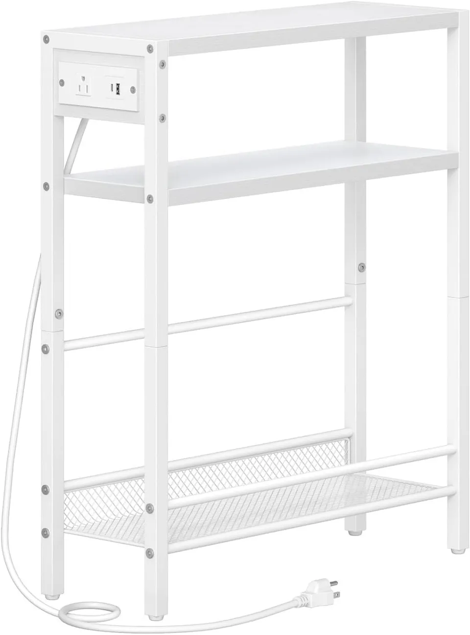 hoobro-wt102ubz01-table-d-appoint-blanche-avec-prise-usb image 1