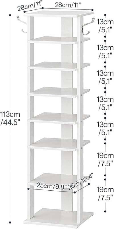hoobro-shoe-racks-meuble-chaussures-8-niveaux-blanc-vertical image 3