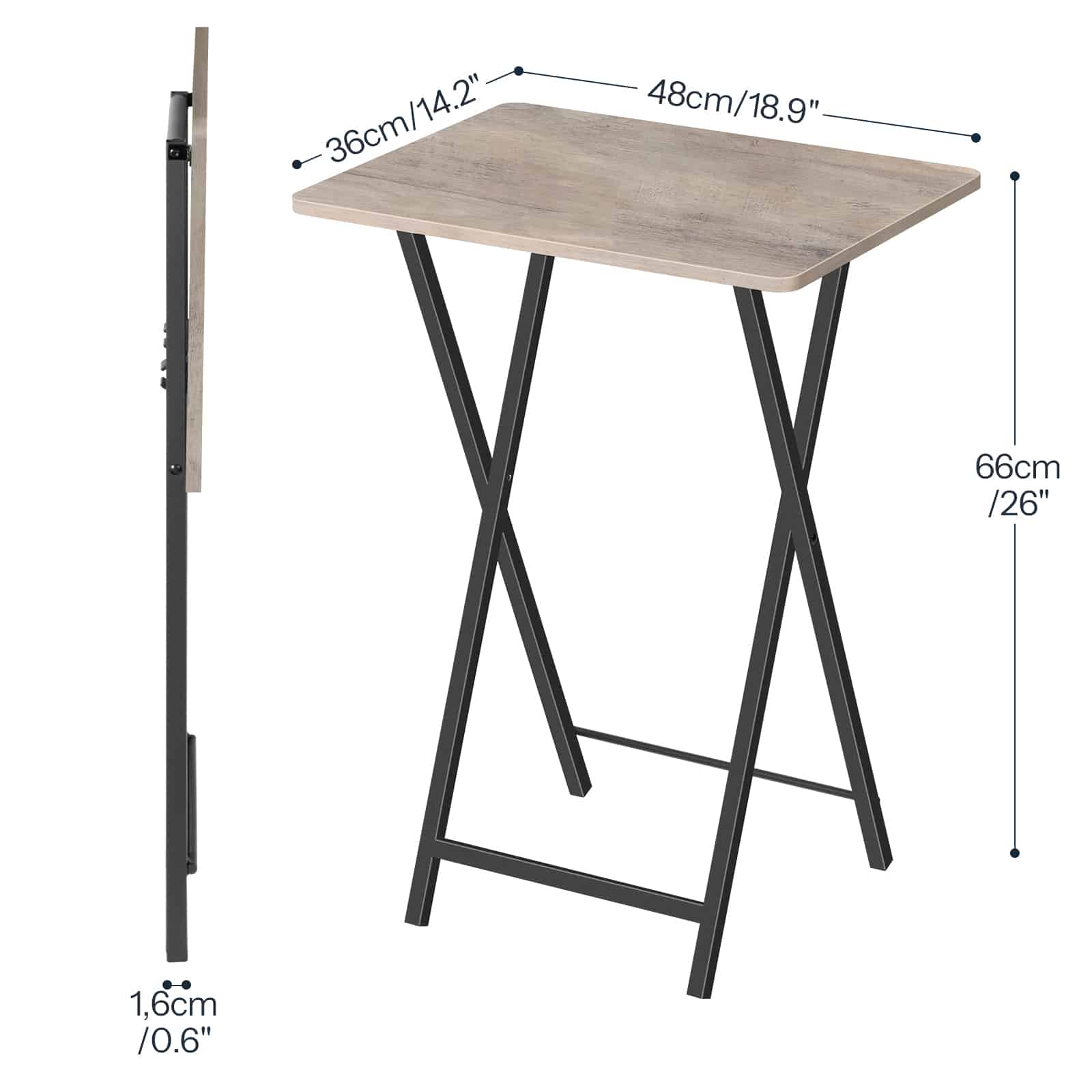 hoobro-tv-tray-tables-table-d-appoint-pliante-greige image 4