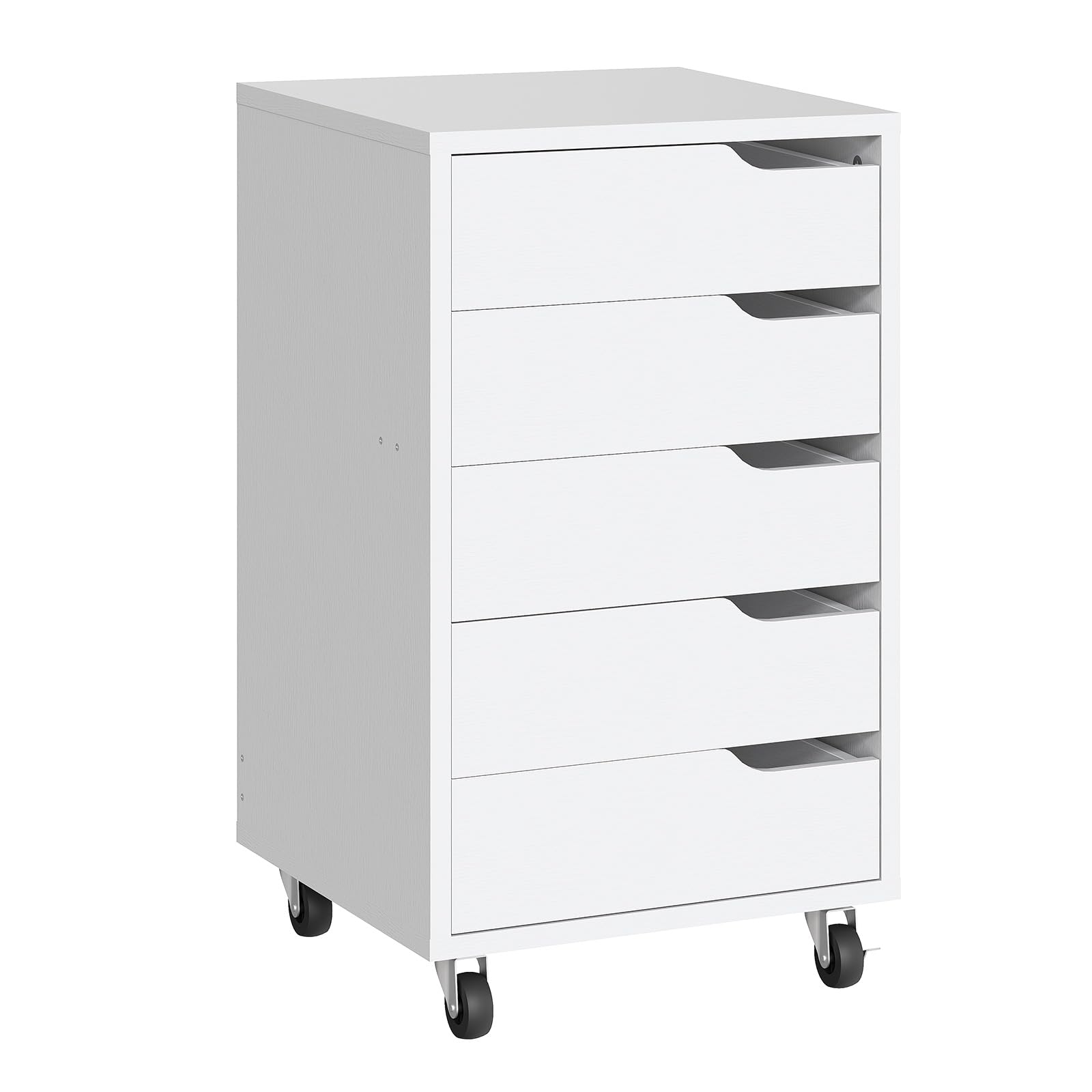hoobro-caisson-de-bureau-mobile-5-tiroirs-blanc-roulettes image 1