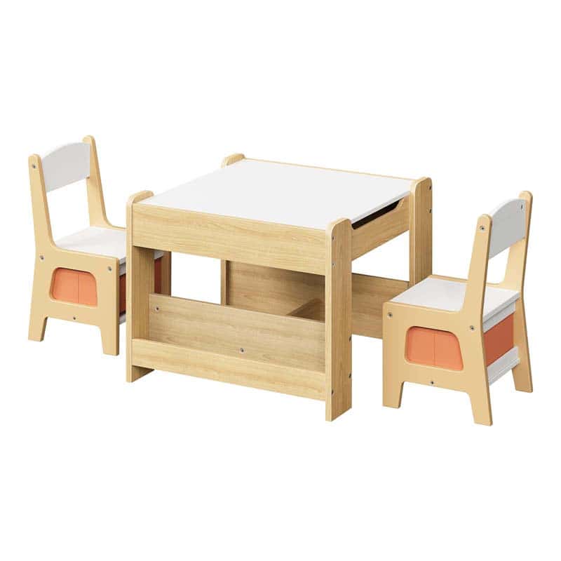 hoobro-table-enfant-4-en-1-blanche-avec-2-chaises image 8