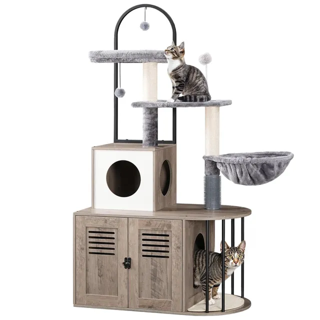 hoobro-arbre-chat-sisal-greige-liti-re-hamac image 1