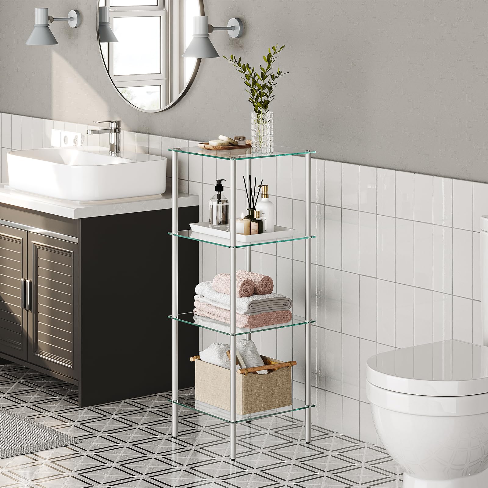 hoobro-bathroom-furniture-tag-re-verre-4-niveaux-argent image 2
