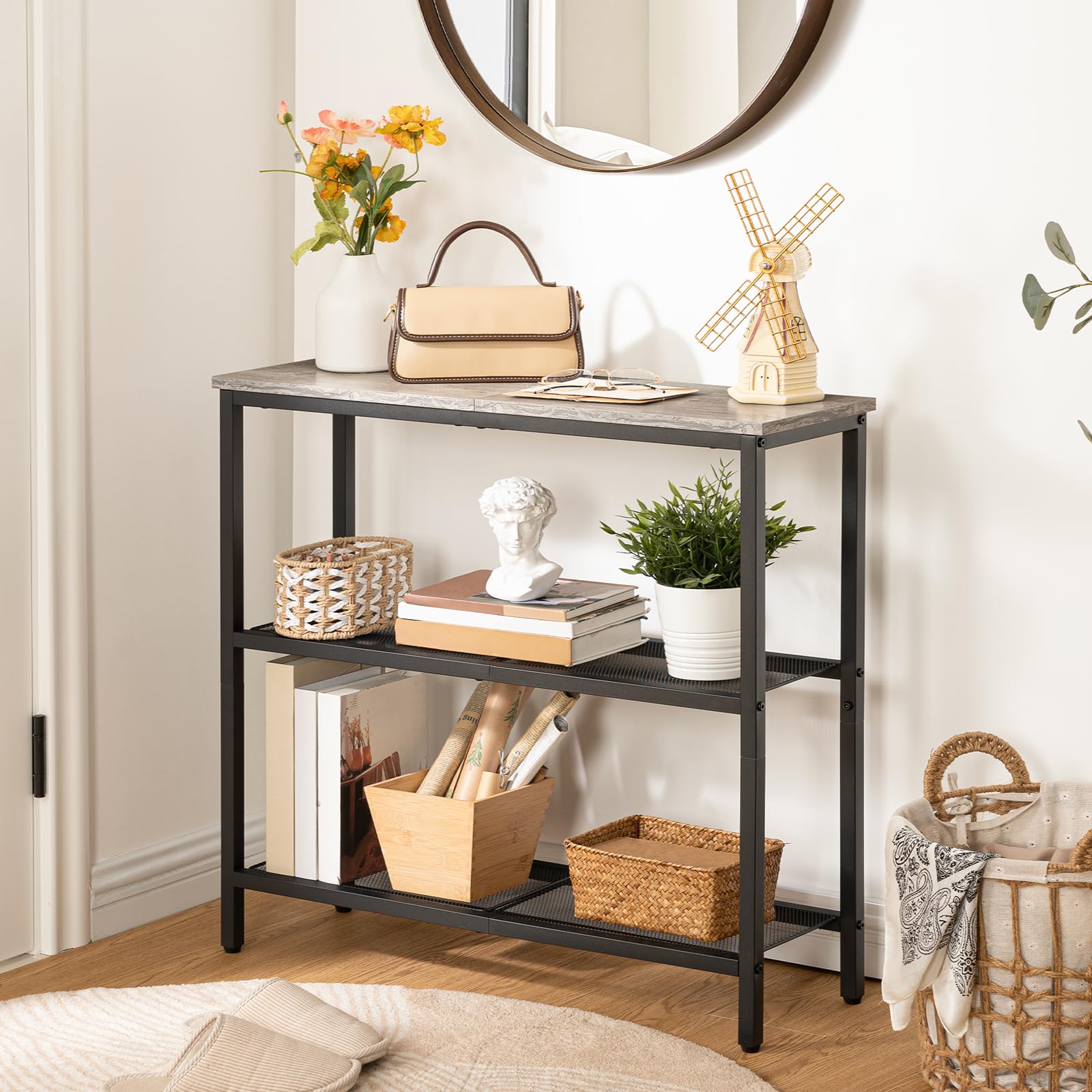 hoobro-console-table-console-greige-75-cm-3-niveaux image 2