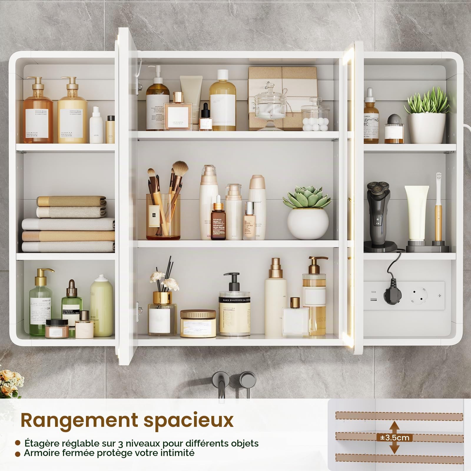 forabamb-armoires-murales-60cm-armoire-miroir-led-3-portes-prise image 5