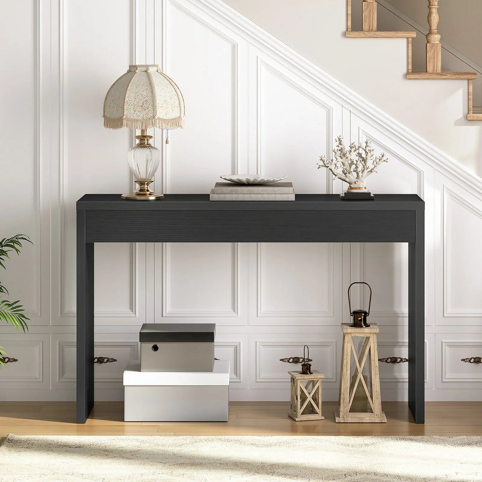 hoobro-console-table-canap-noire-120-cm-rangement-ouvert image 6
