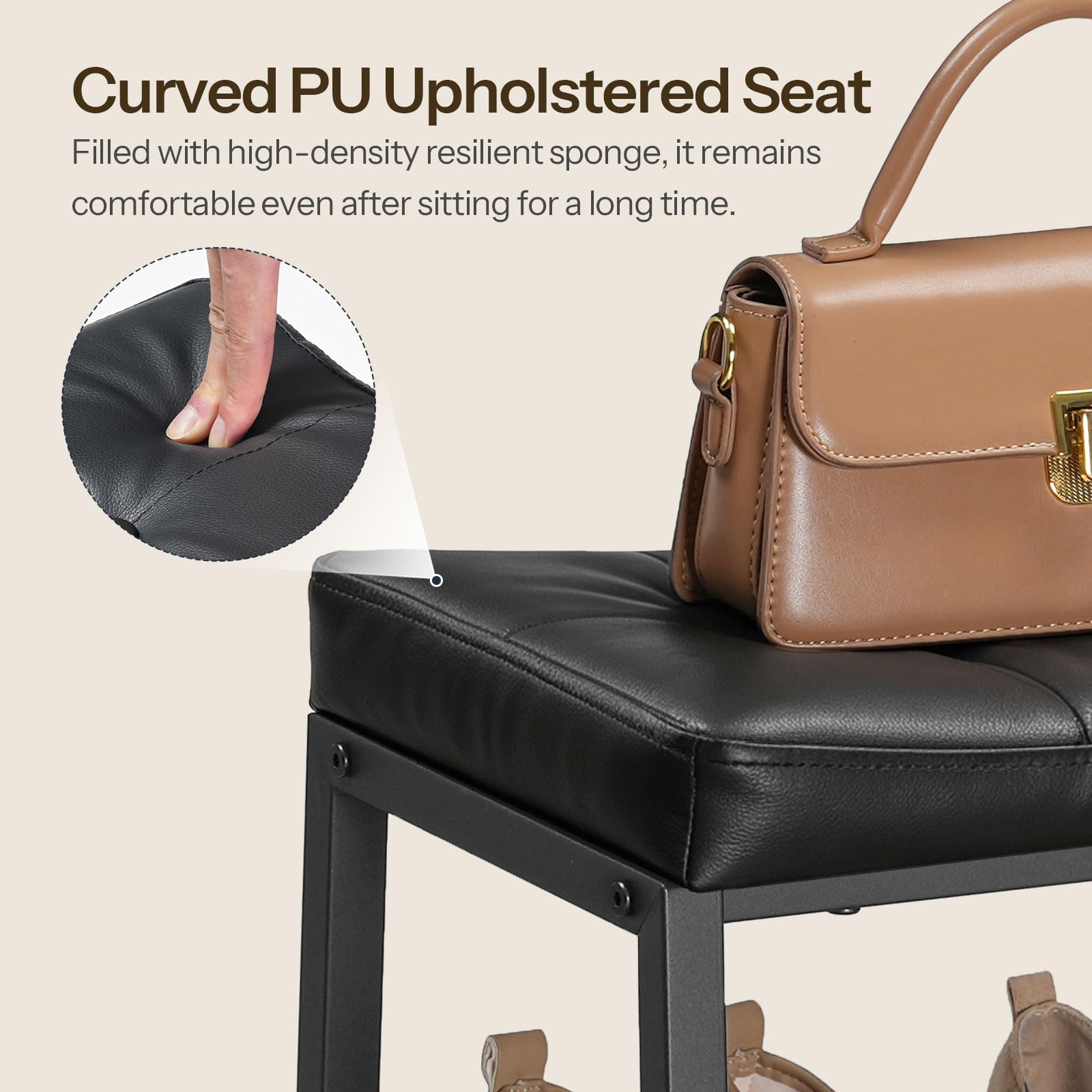 hoobro-shoe-racks-banc-chaussures-bb43hx01-noir-2-niveaux image 7