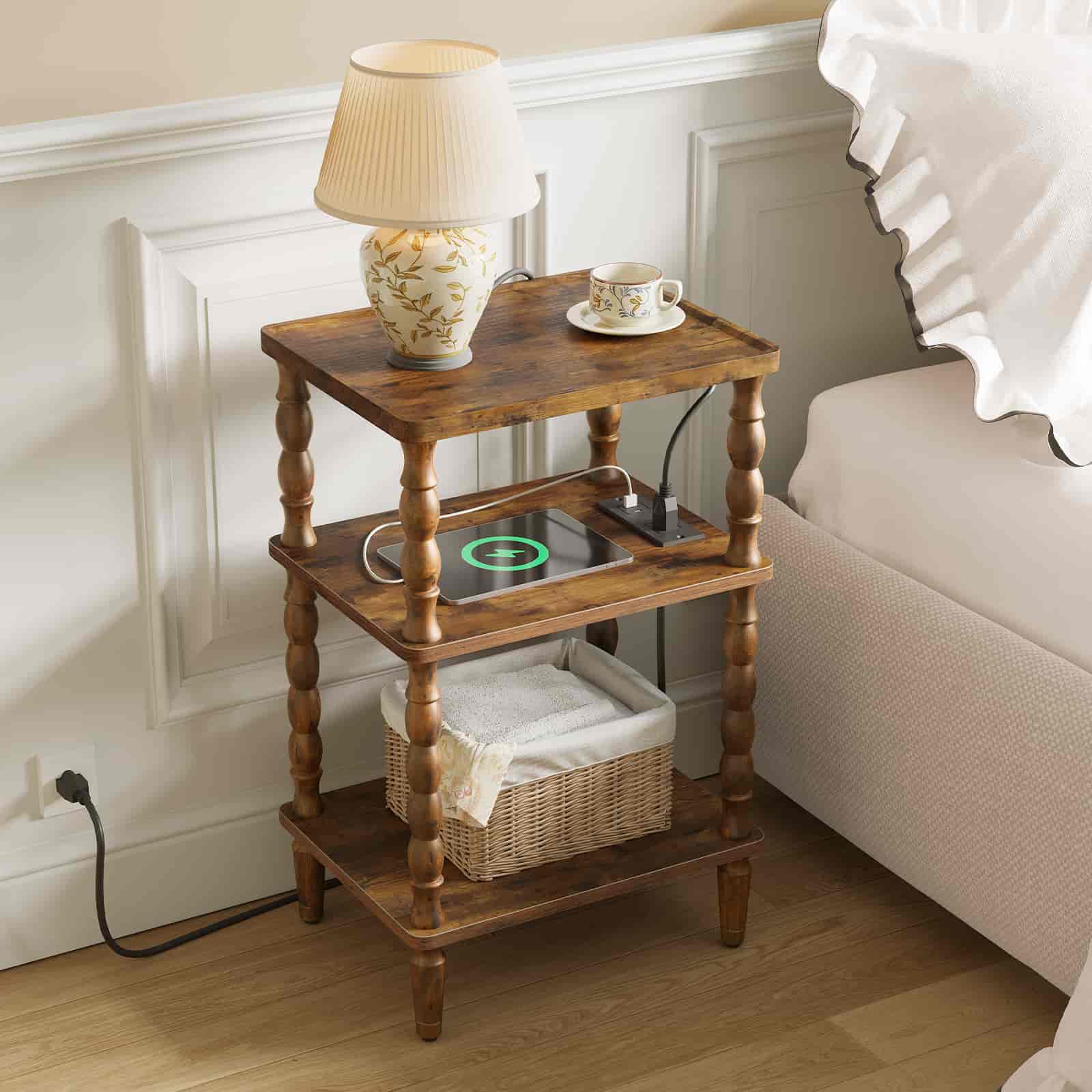 hoobro-side-tables-table-d-appoint-marron-3-niveaux-charge-sans-fil image 5