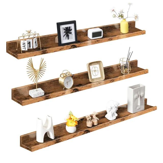 hoobro-storage-racks-tag-re-murale-marron-lot-de-3-longue image 1