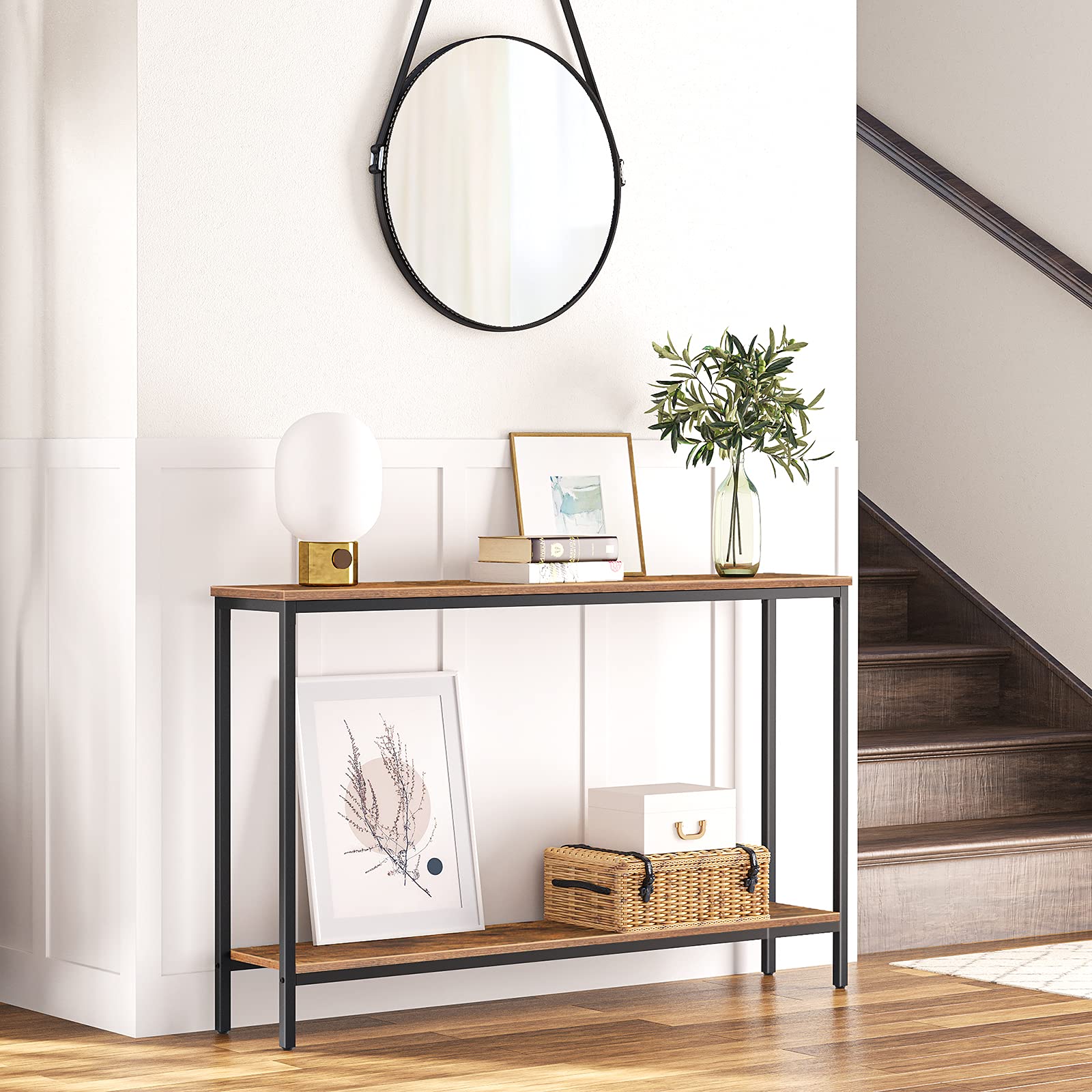 hoobro-console-table-console-troite-120-cm-marron-tag-res image 7