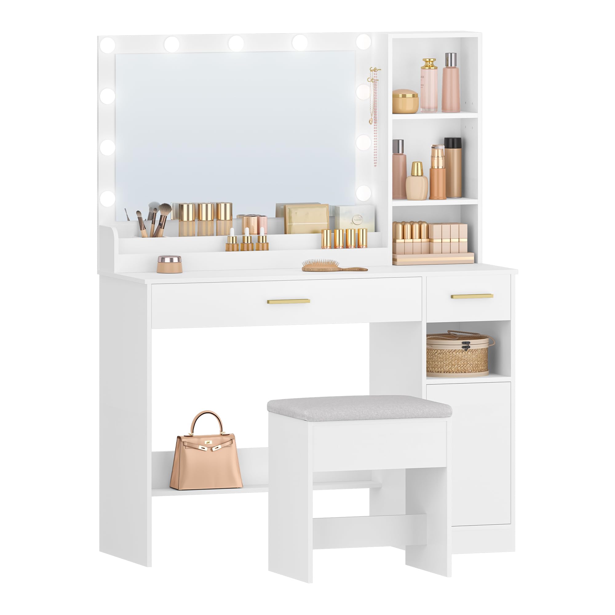 hexcelen-coiffeuse-led-blanche-108-cm-avec-tabouret image 7