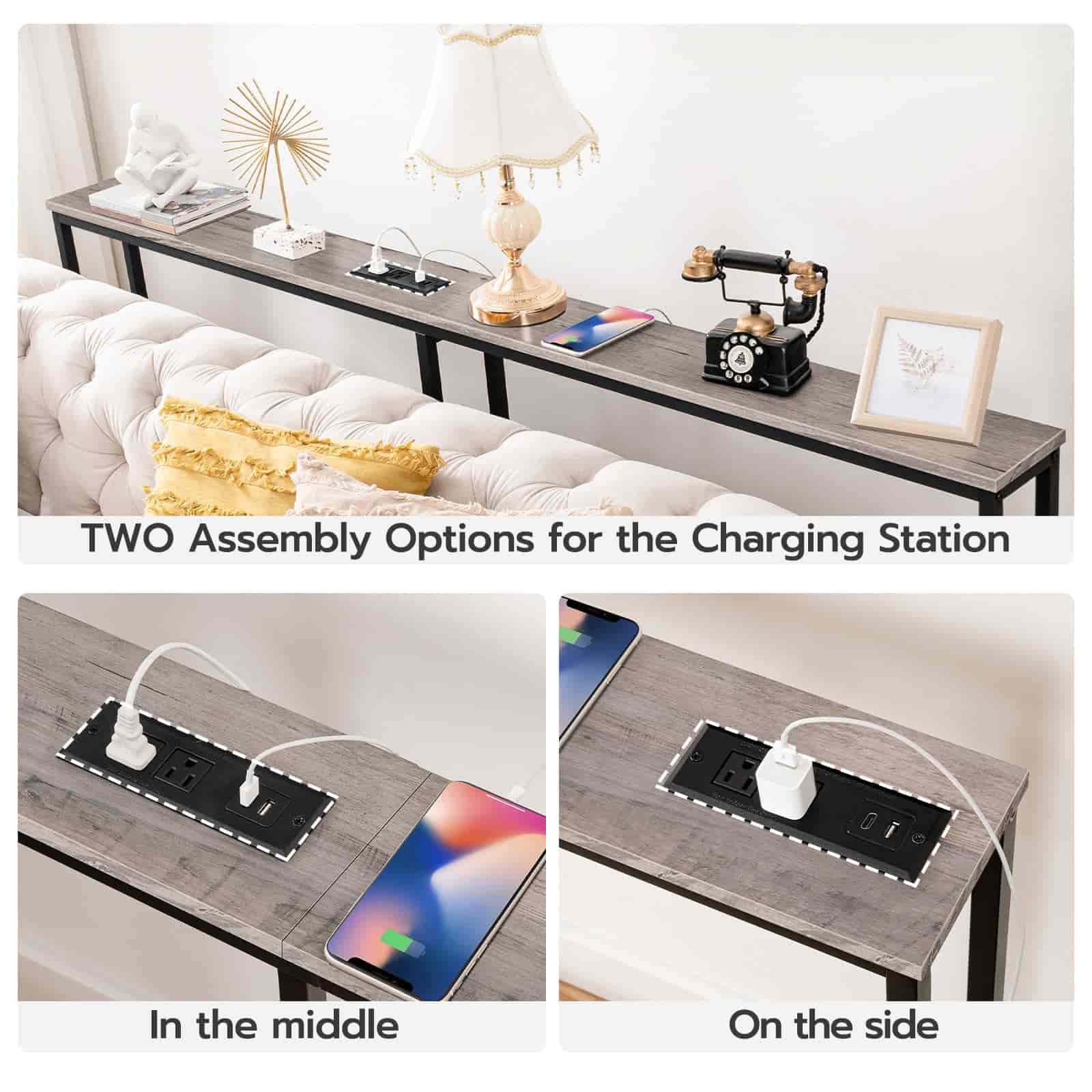 hoobro-console-table-d-entr-e-troite-greige-usb-180cm image 7