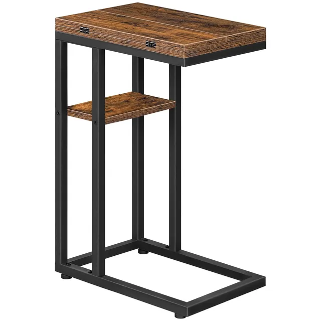 hoobro-bf29sf01-table-d-appoint-en-c-pliable-marron image 1