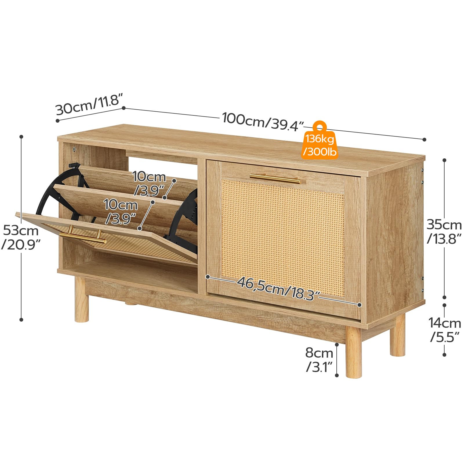 hoobro-shoe-racks-banc-chaussures-naturel-style-rotin image 3