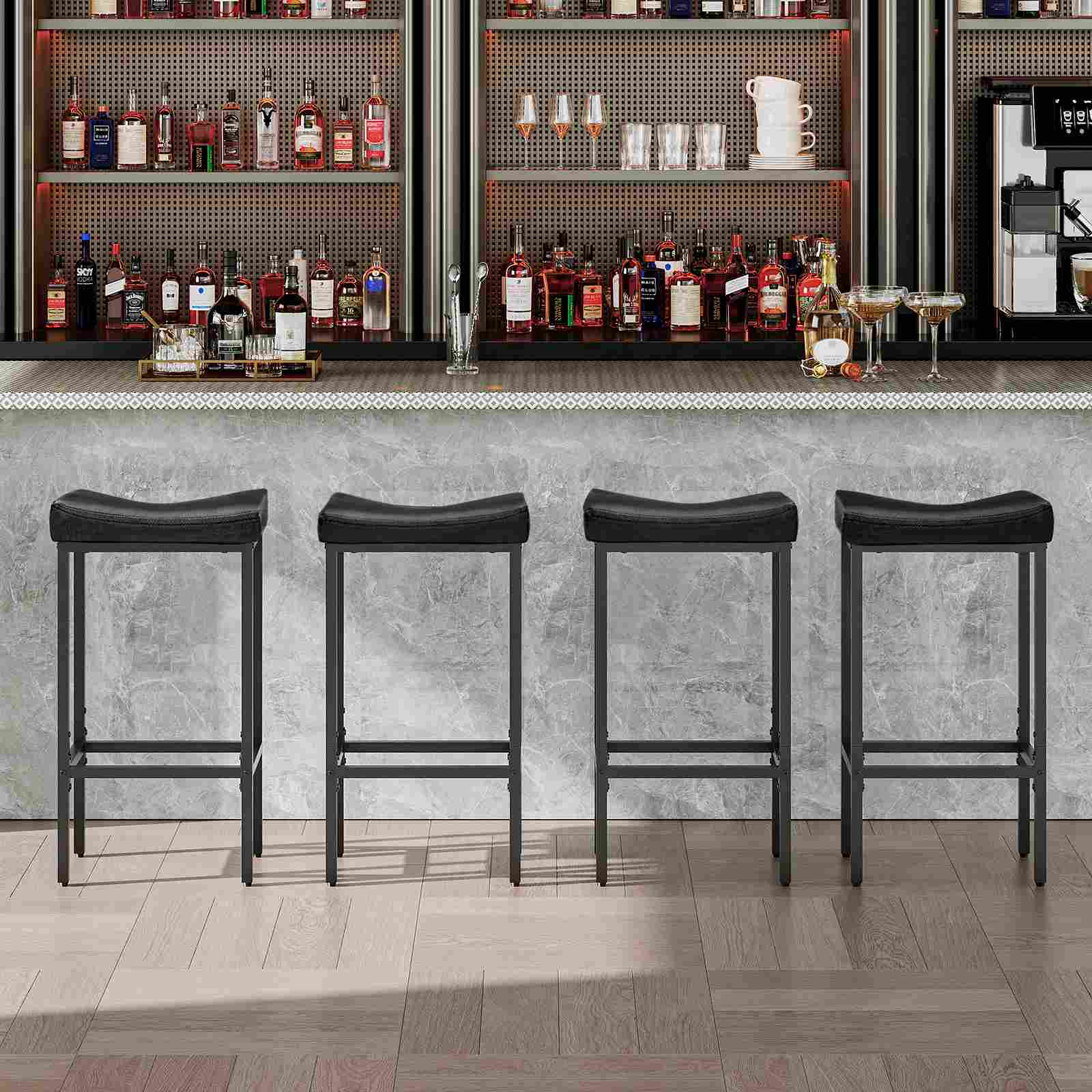 hoobro-lot-4-tabourets-de-bar-noirs-simili-cuir-rembourr-s image 5