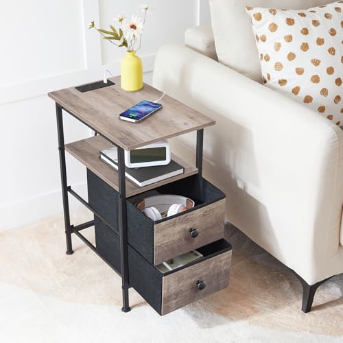 hoobro-side-tables-table-d-appoint-greige-tiroir-usb image 5