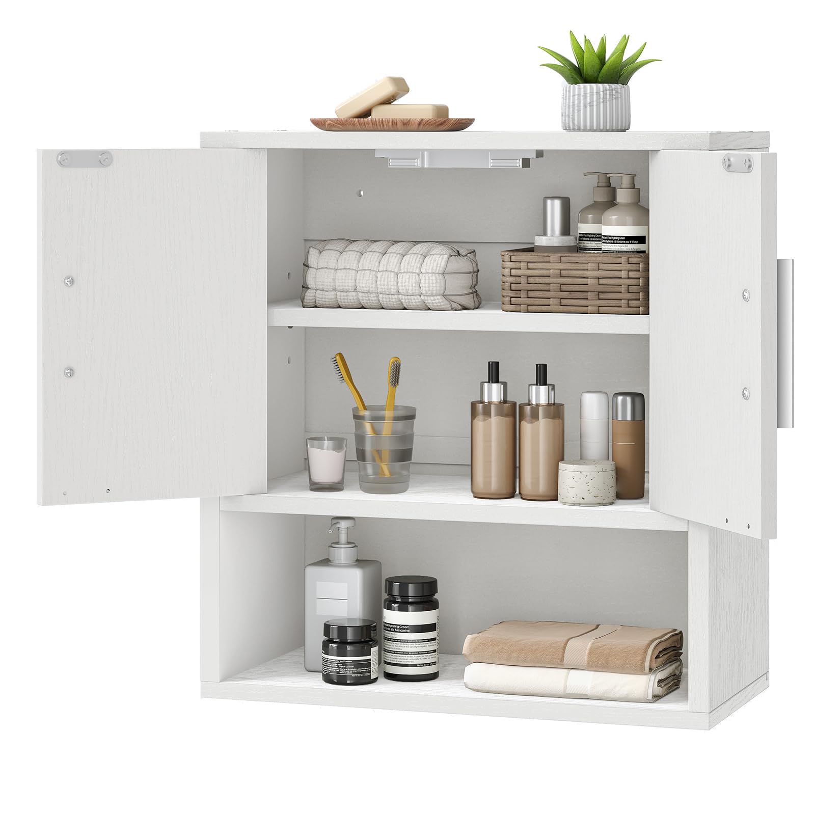 hoobro-bathroom-furniture-armoire-murale-salle-de-bain-blanc-2-portes image 3