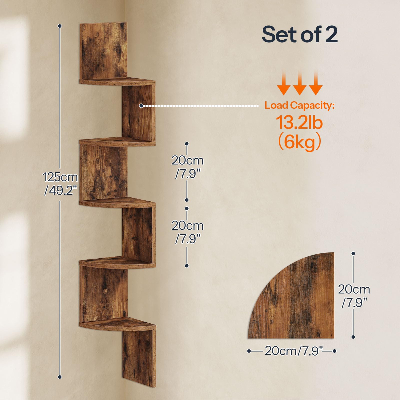 hoobro-storage-racks-tag-re-d-angle-5-niveaux-marron image 3