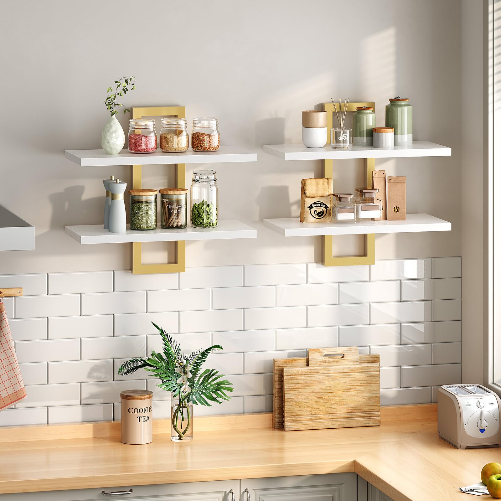 hoobro-storage-racks-tag-re-murale-blanche-38-cm image 2