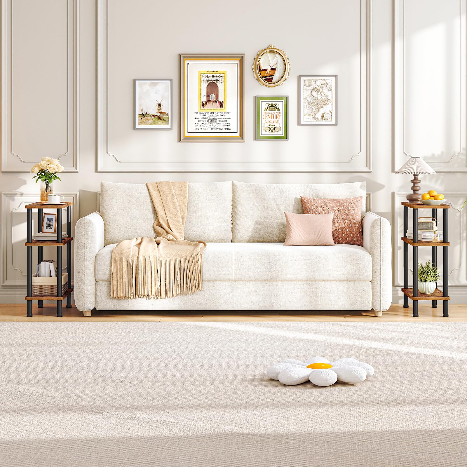 hoobro-side-tables-table-d-appoint-3-niveaux-marron-troite image 5