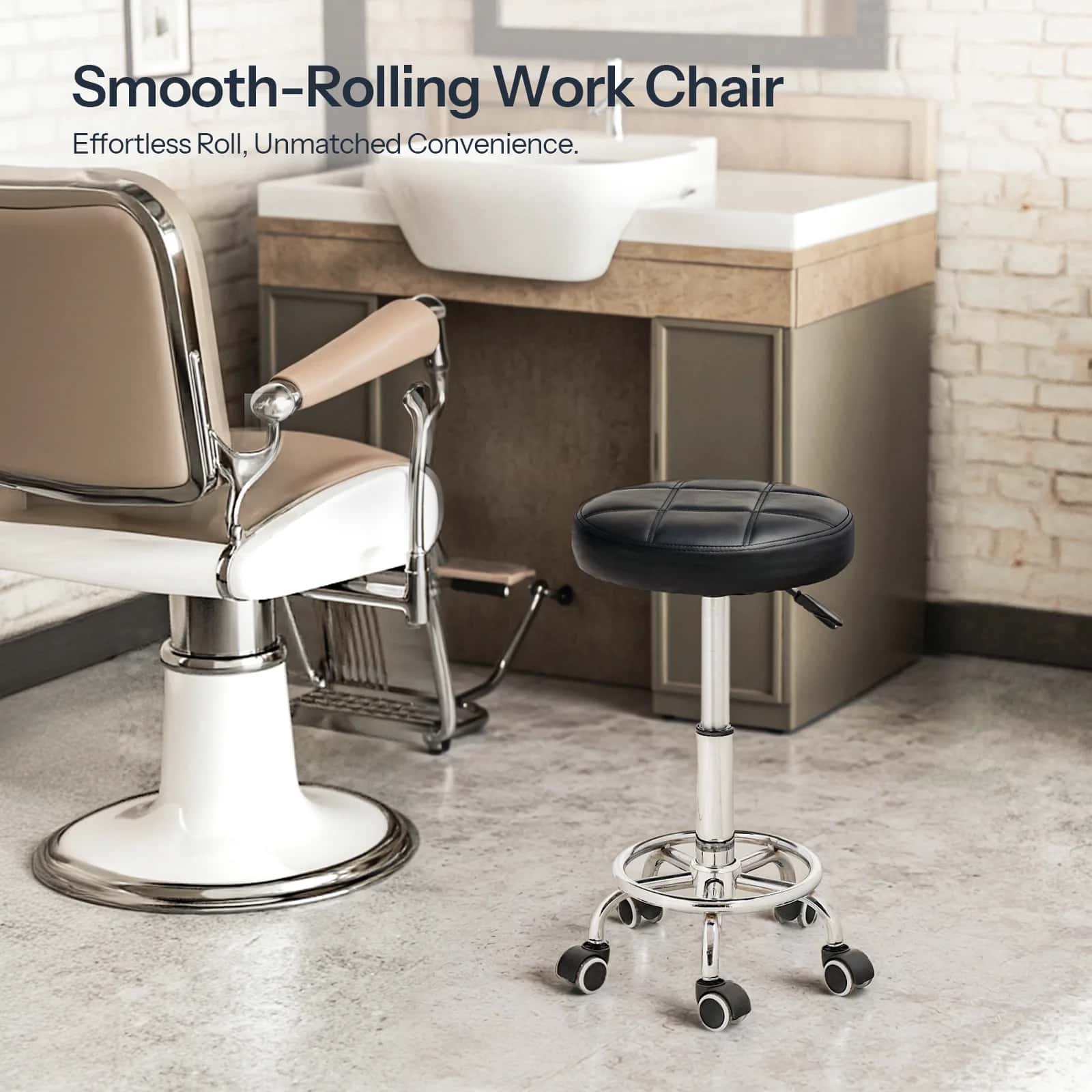 hoobro-tabouret-roulant-rond-r-glable-simili-cuir-noir image 5