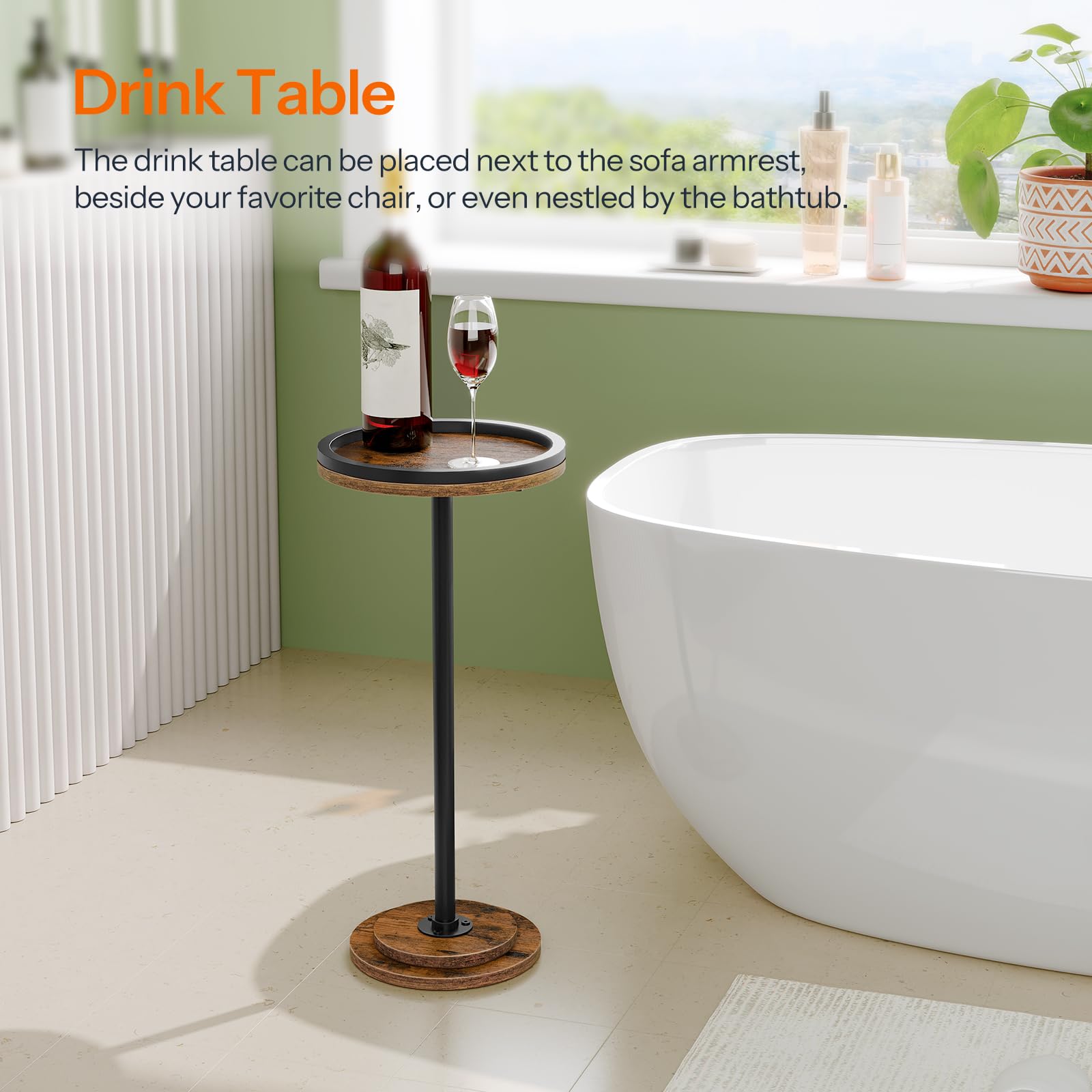hoobro-side-tables-petite-table-d-appoint-ronde-marron-caf image 8
