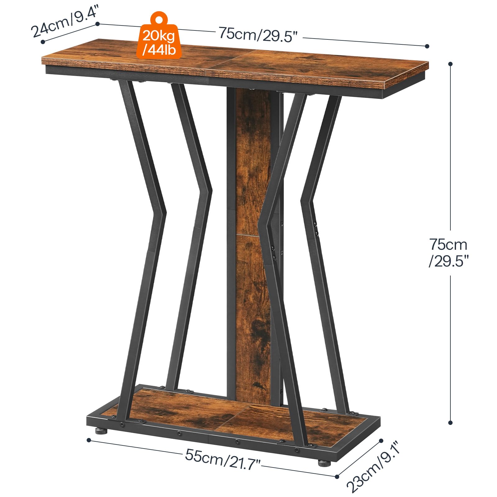 hoobro-console-table-console-marron-75-cm-2-tages-troite image 4