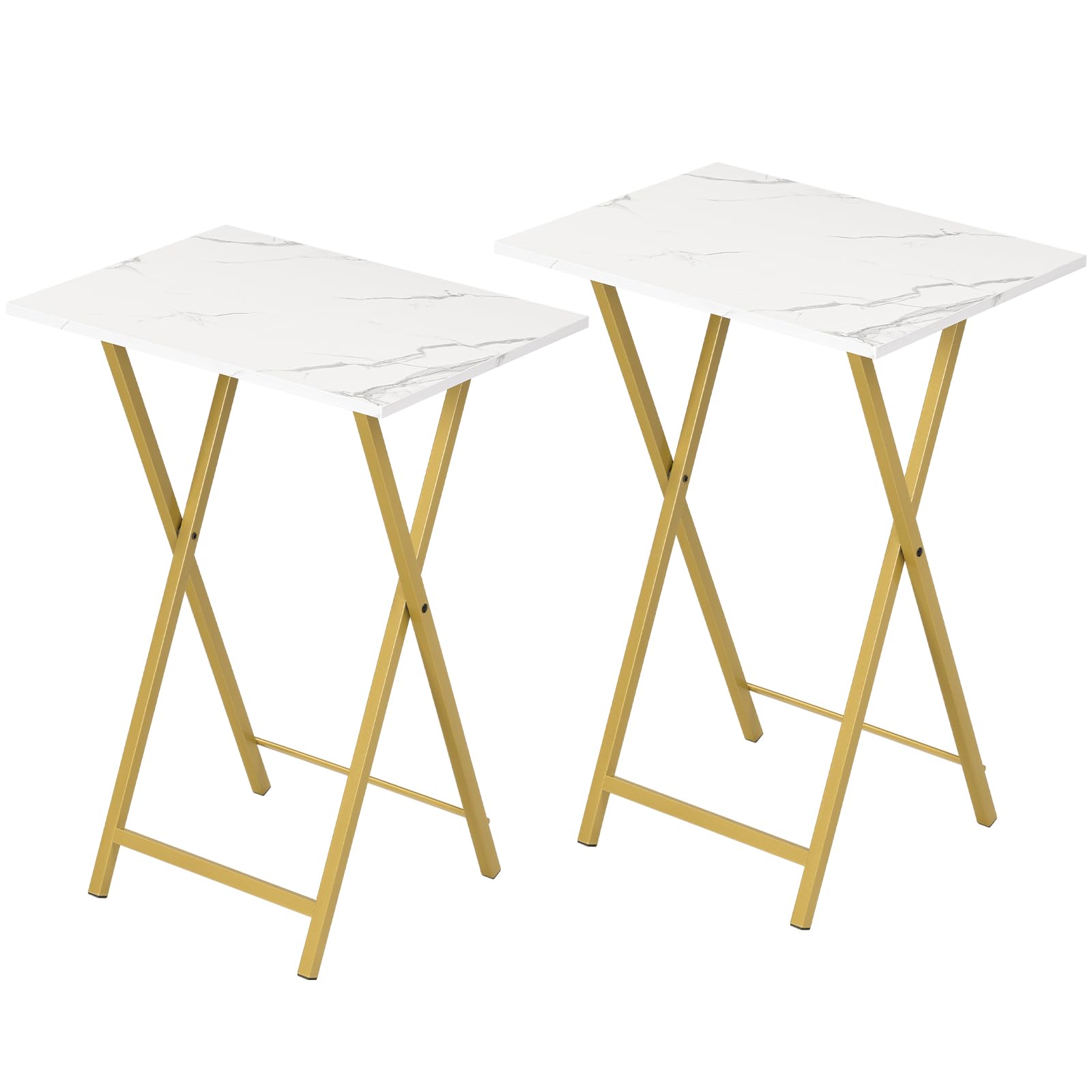 hoobro-tv-tray-tables-table-pliante-marbre-lot-de-2 image 1