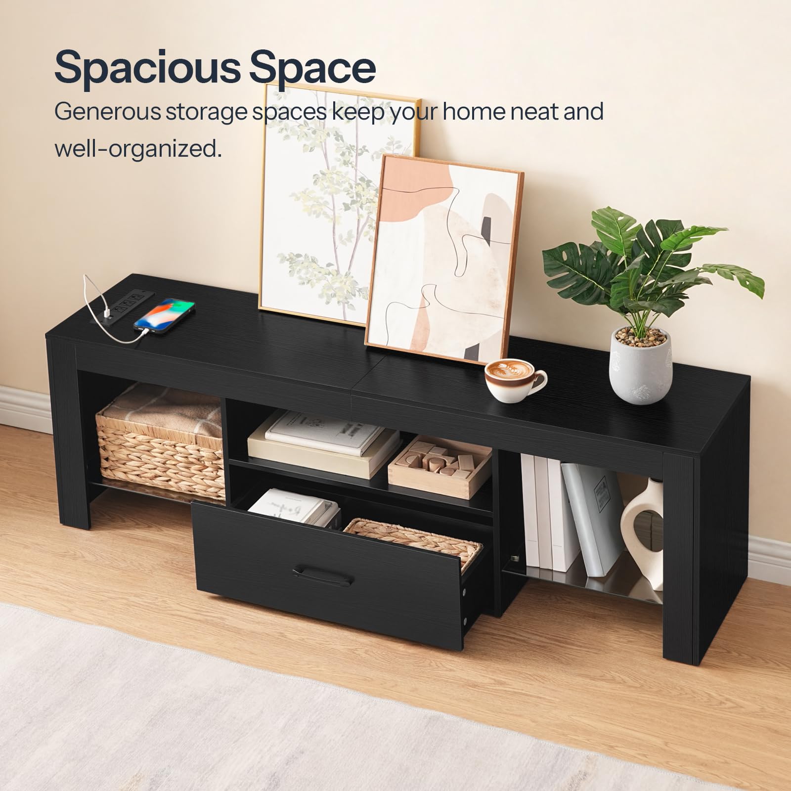 hoobro-meuble-tv-led-65-pouces-noir-avec-prises image 6