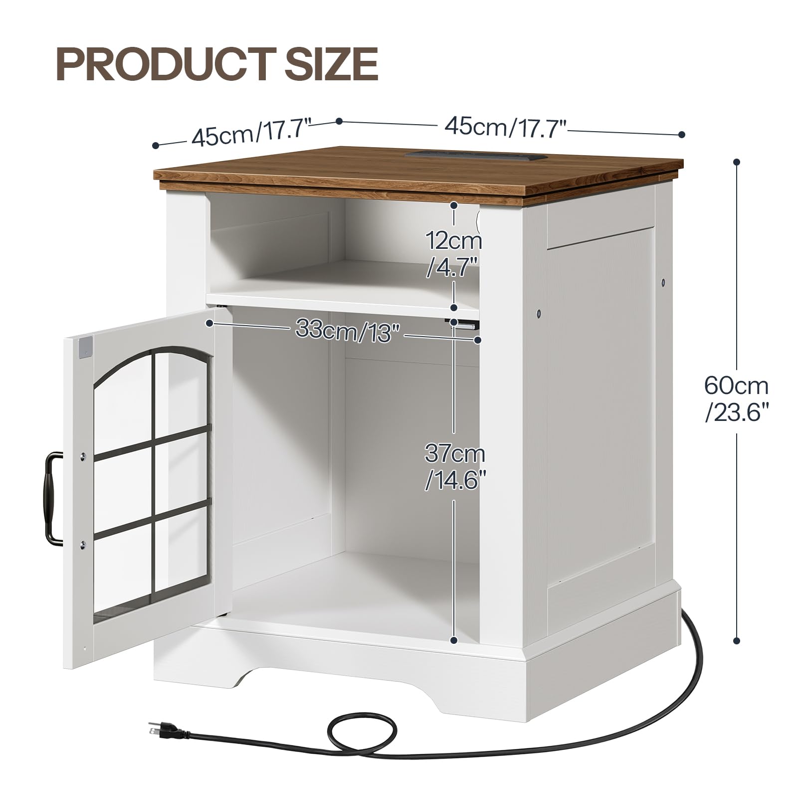 hoobro-nightstands-table-de-nuit-blanche-prise-usb-44-cm image 3