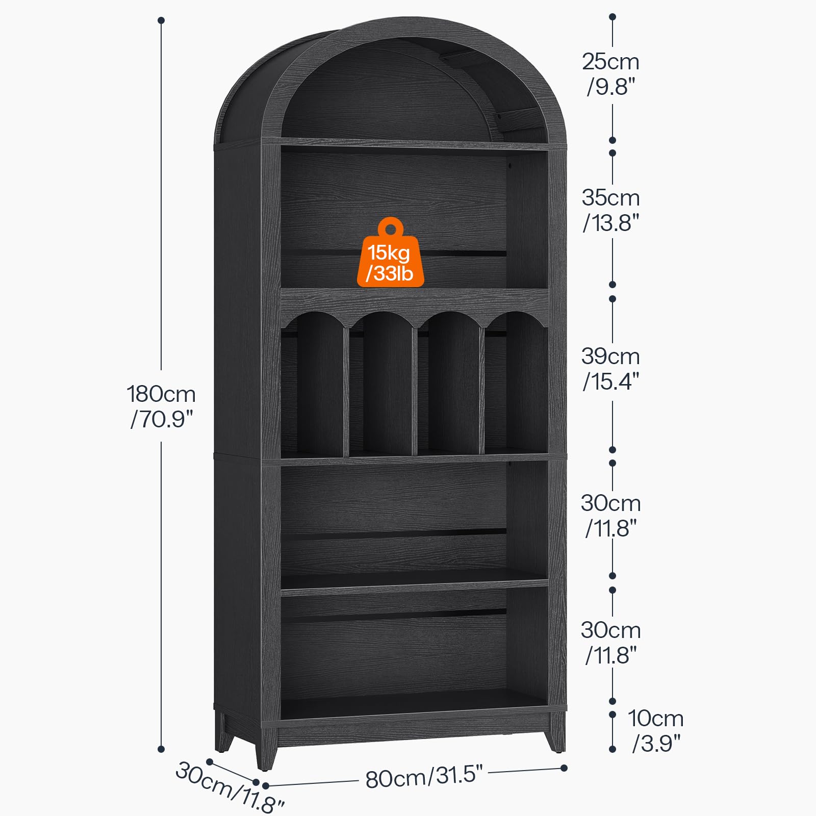 hoobro-bookshelves-5-niveaux-biblioth-que-arche-noire image 3