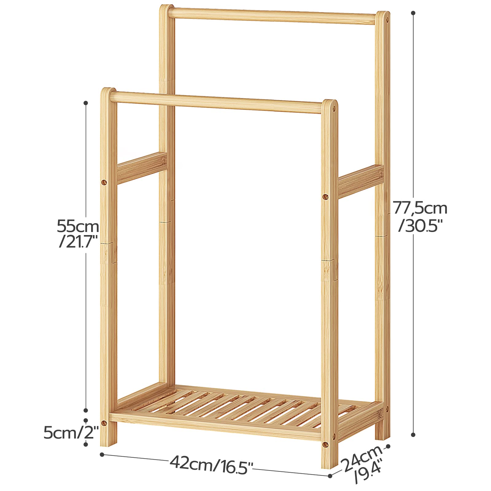 hoobro-bathroom-furniture-porte-serviettes-bambou-beige image 1
