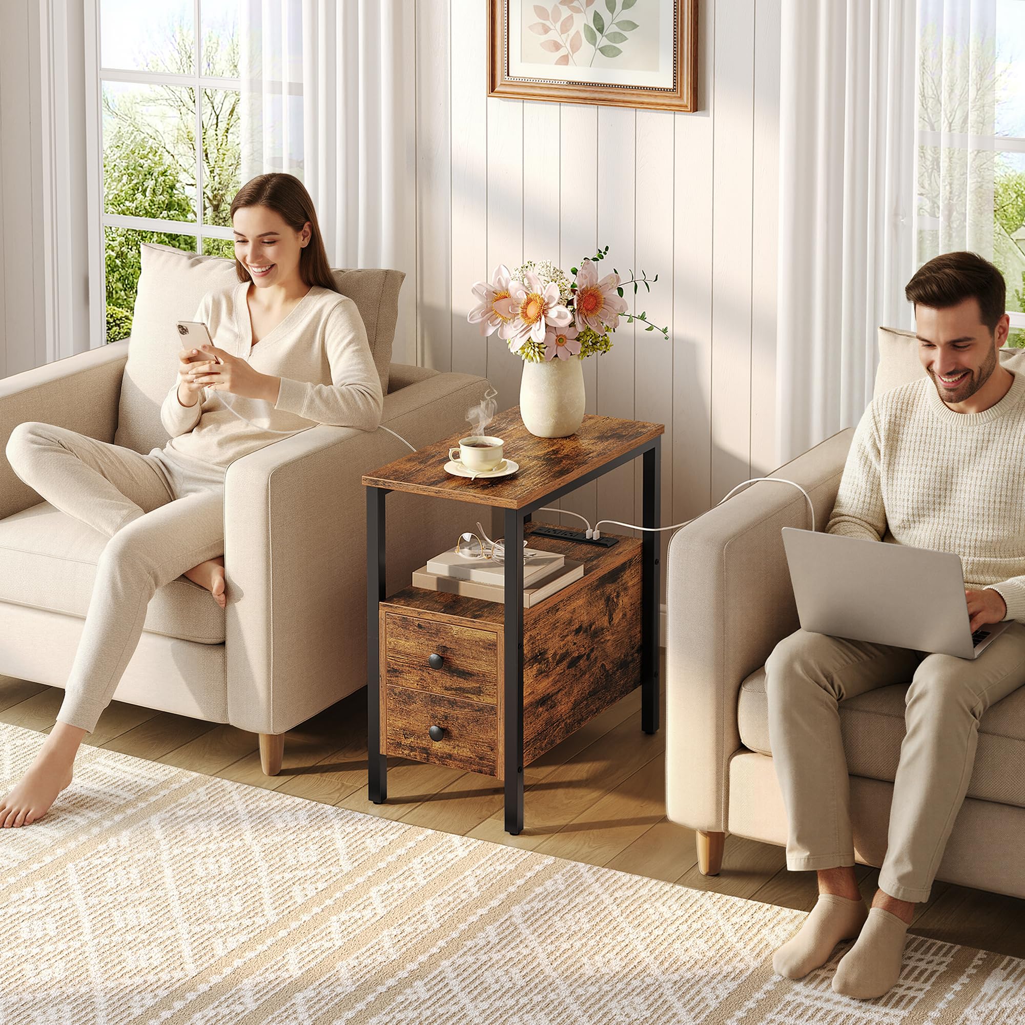 hoobro-side-tables-table-chevet-bf541bz01-prise-marron image 3